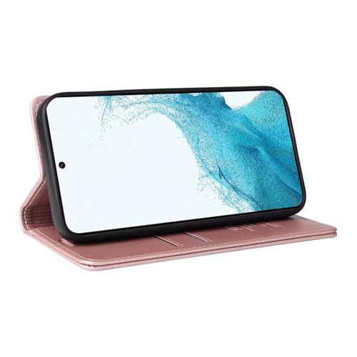 Compatible with Samsung Galaxy S23 Wallet Case PU Leather Flip Folio Case with Card Holder Magnetic Closure Shockproof Protective Phone Cover Rose Gold - color: Rose Gold, size: Samsung S23
