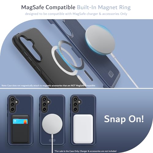 TUDIA MergeGrip Magsafe Compatible Phone Case for Samsung Galaxy S23 FE 2023 - Dual Layer, Shockproof, Military Grade, Non-Slip, Heavy Duty Protective Phone Case with Wireless Charging - Indigo Blue - color: Indigo Blue, size: Magnetic Galaxy S23 FE