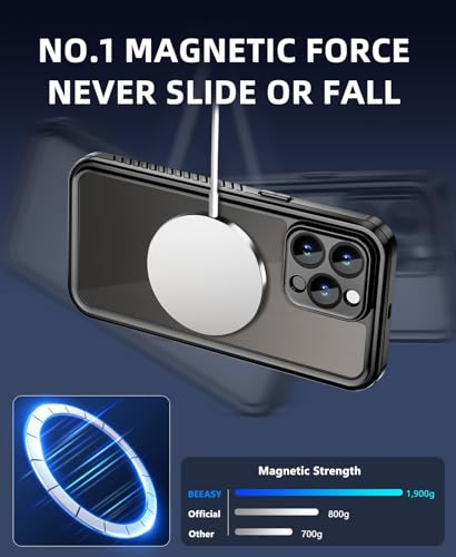 Beeasy for iPhone 14 Pro Waterproof Case with Magsafe IP68 Underwater Military Grade, Phone Case with Shockproof, Dustproof, Rugged 360 Full Body Protection Cover with Built-in Screen Protector Black - size: iPhone 14 Pro (6.1")