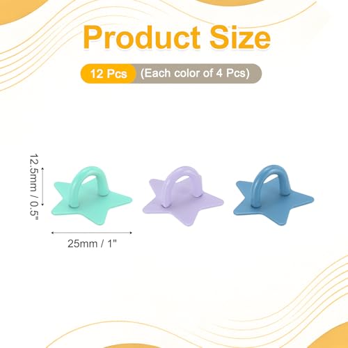 12Pcs Phone Ring Holder 1" Adhesive Star,Purple/Green/Blue - color: Purple/Green/Blue