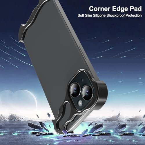Frameless Phone Case Crafted for iPhone 14 Black - color: Aluminum Black, size: iPhone 14