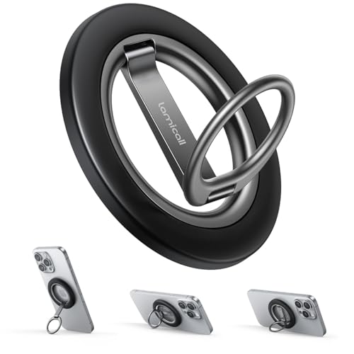 Lamicall for MagSafe Magnetic Phone Ring Grip - 360° Rotation Stand Holder - color: Misty Black