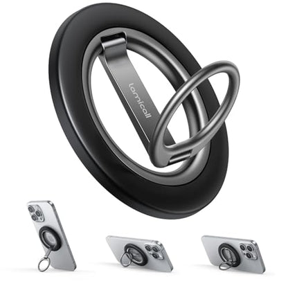 Lamicall for MagSafe Magnetic Phone Ring Grip - 360° Rotation Stand Holder - color: Misty Black