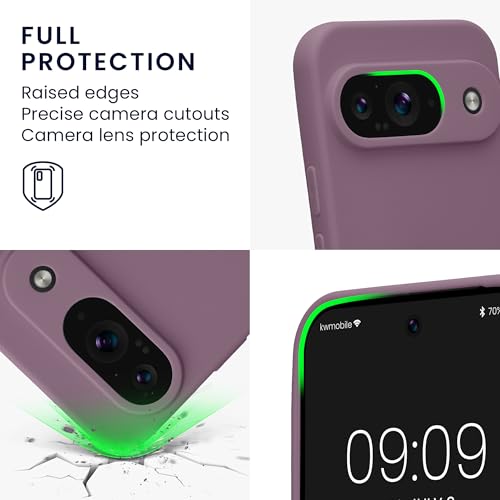 kwmobile Case Compatible with Google Pixel 9 Case - Protective Slim TPU Phone Cover - Soft Matte Finish - Pale Iris - color: Pale Iris, size: Pixel 9