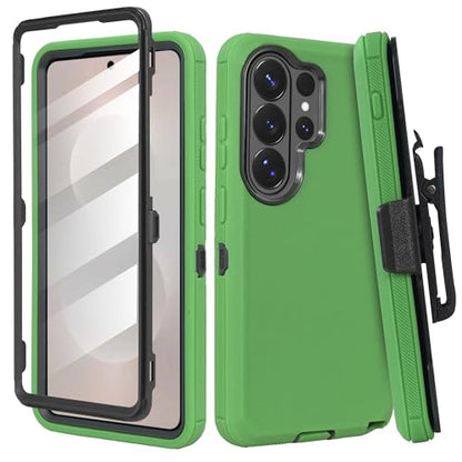 Compatible for Samsung Galaxy S26 Plus Case, Military Grade Drop Protection Rugged Shockproof Cover with Built-in Screen Protector, Belt Clip Holster Full-Body Case (Green) - color: Green