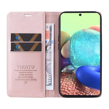 Compatible with Samsung Galaxy A71 Wallet Case PU Leather Flip Folio Case with Card Holder Magnetic Closure Shockproof Protective Phone Cover Rose Gold - color: Rose Gold, size: Samsung A71