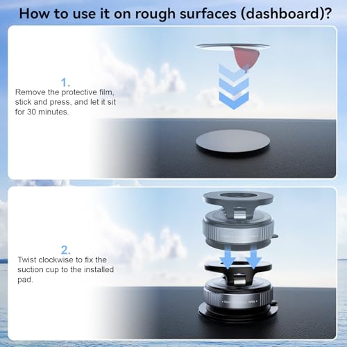 CloudValley Vacuum Magnetic Car Phone Mount for MagSafe - style: Magnetic Mount-Black