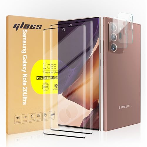 2 Pack Tempered Glass Screen Protector Applicable for Samsung Galaxy Note 20 Ultra 6.9 inch 2 Pack HD Camera Lens Protector, HD Clear Scratch Resistant Suitable - color: Note 20 Ultra