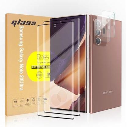 2 Pack Tempered Glass Screen Protector Applicable for Samsung Galaxy Note 20 Ultra 6.9 inch 2 Pack HD Camera Lens Protector, HD Clear Scratch Resistant Suitable - color: Note 20 Ultra
