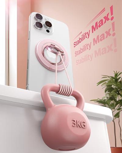 andobil [2026 3rd Gen Stability] Magnetic Phone Ring Grip for MagSafe, Pink - color: Pink