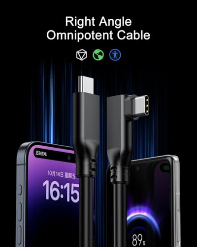 USB C to USB C Cable 25FT- 90 Degree Right Angle 60W Fast Charging - size: 25FT
