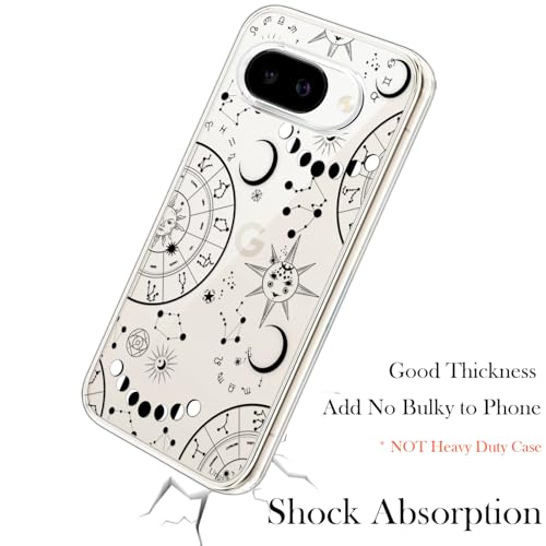 Unov for Pixel 10a Case, Clear with Design, Slim Fit Good Grip, Embossed Phone Case, Shockproof Protective Cover, Raised Camera Protection, Soft TPU, Zodiac Galaxy - color: Zodiac Galaxy