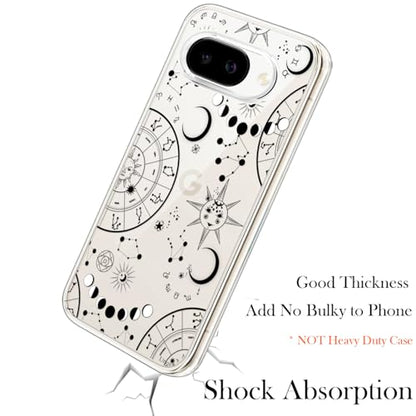 Unov for Pixel 10a Case, Clear with Design, Slim Fit Good Grip, Embossed Phone Case, Shockproof Protective Cover, Raised Camera Protection, Soft TPU, Zodiac Galaxy - color: Zodiac Galaxy