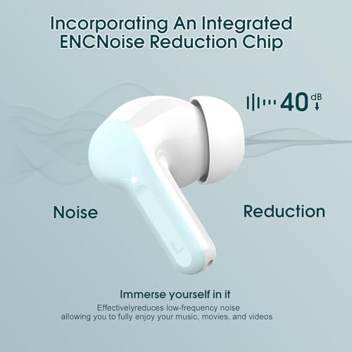 Wireless Earbuds, Bluetooth 5.4 Headphones HiFi Stereo, Bluetooth Earbuds - color: Azure