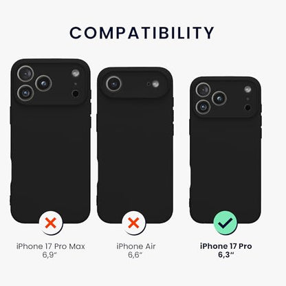 kwmobile Case Compatible with iPhone 17 Pro Case - Soft Slim TPU Silicone Phone Cover - Black Matte - color: black matte, size: iPhone 17 Pro