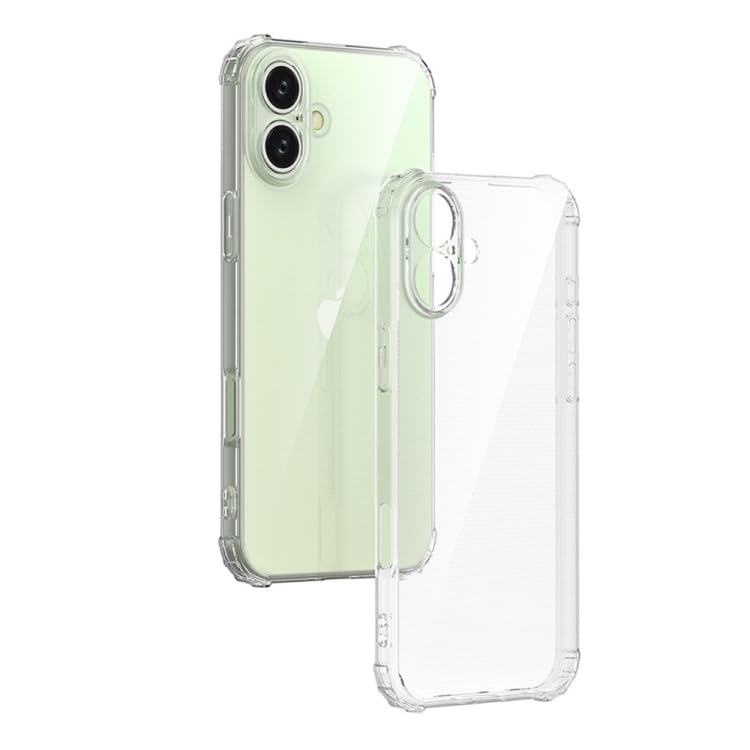 I&H for iPhone 16 6.1 inch Case Crystal Clear Non-Yellowing, Shockproof, Anti-Scratch, Transparent Soft Back Cover