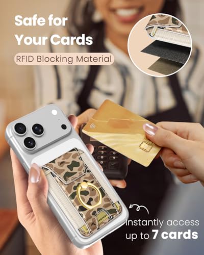 Shorogyt Compatible with Magsafe Wallet with Ring Grip Magnetic Card Holder - Cute Phone Wallets with Stand for iPhone 17/16/15/14/13/12 Series for Women Girls Duck Design, Fit 7 Cards - color: Duck