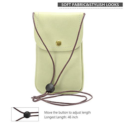 Cell Phone Neck Pouch, Techcircle PU Leather Carrying Bag with Credit Card Holder Adjustable Strap, Small Travel Purse for iPhone 11 XR XS Max SE 8 7 6 Plus, Galaxy S10 S7 Edge A10 J7, Moto G6 (Green) - color: 01 Green