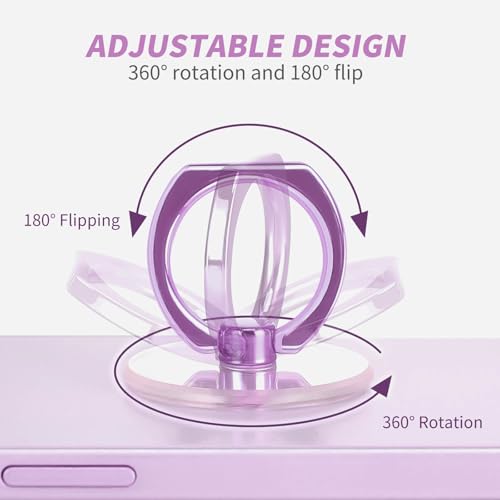 2 Pack Jsoerpay Clear Phone Ring Holder, Lavender - color: Lavender 2