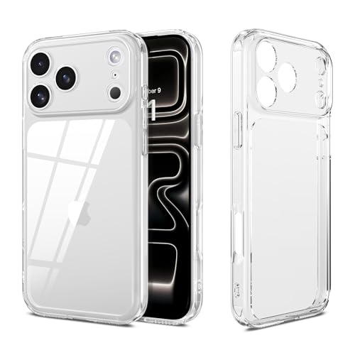YINLAI for iPhone 17 Pro Max Case, Crystal Transparent Anti-Yellowing Upgraded Full Camera Protection Supports Wireless Charging Slim Shockproof Protective Cell Phone Cover 6.9-Inch (Clear) - color: Clear, size: iPhone 17 Pro Max 6.9"