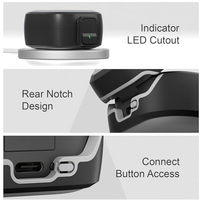 for Samsung Galaxy Buds 4 Pro/Buds 4 Case (2026) with Secure Safety Lock Clip,Shockproof Scratch-Resistant Hybrid PC+TPU Soft Shell Protective Cover Accessories with Carabiner&Cleaning Pen(Black) - color: Black Edge-Grey