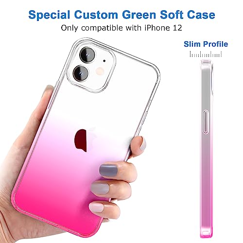 JJGoo Compatible with iPhone 12 mini Case, Soft Transparent Shockproof Protective Slim Thin Bumper Phone Cover, Gradient Pink - color: Gradient Pink