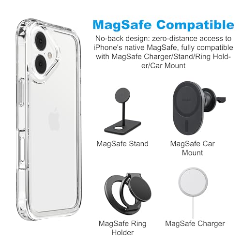 for iPhone 17 Clear Bumper Frame No-Back Case, Slim Fit Ultra-Light Anti-Yellowing Transparent Protection Heat Dissipation Bezel Phone Cover Case 6.3" 2025 - color: Clear, size: iPhone 17