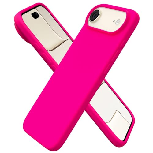 ORNARTO for iPhone Air Case 6.5", Slim Liquid Silicone 3 Layers Soft Gel Rubber Shockproof Protective Cover with Anti-Scratch Microfiber Lining-Hot Pink - color: Hot Pink