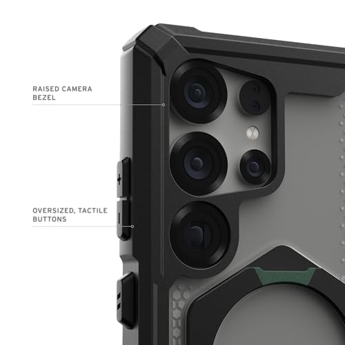 URBAN ARMOR GEAR UAG for Samsung Galaxy S25 Ultra Case 6.9" with Kickstand Plasma XTE - Compatible with Magnetic Charging Transparent Rugged Military Drop Tested Protective Cover, Black/Clear - color: Plasma XTE - Black/Clear