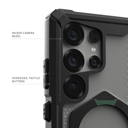 URBAN ARMOR GEAR UAG for Samsung Galaxy S25 Ultra Case 6.9" with Kickstand Plasma XTE - Compatible with Magnetic Charging Transparent Rugged Military Drop Tested Protective Cover, Black/Clear - color: Plasma XTE - Black/Clear
