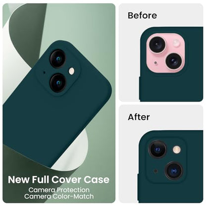 FireNova Designed for iPhone 15 Case, 6.1", Teal | Silicone Upgraded [Camera Protection] Phone Case, with Soft Anti-Scratch Microfiber Lining Inside - color: Teal, size: Iphone 15