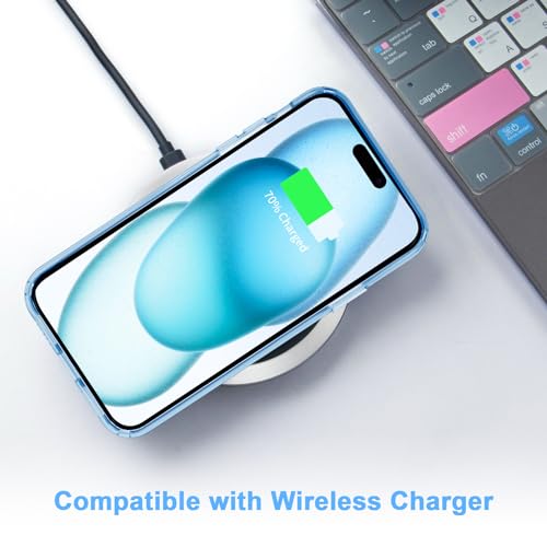 JJGoo Compatible with iPhone 15 Plus Case Clear, Soft Clear TPU Phone Cases, Shockproof Transparent Bumper Cover Slim Thin Phone Case, Translucent Blue - color: Blue