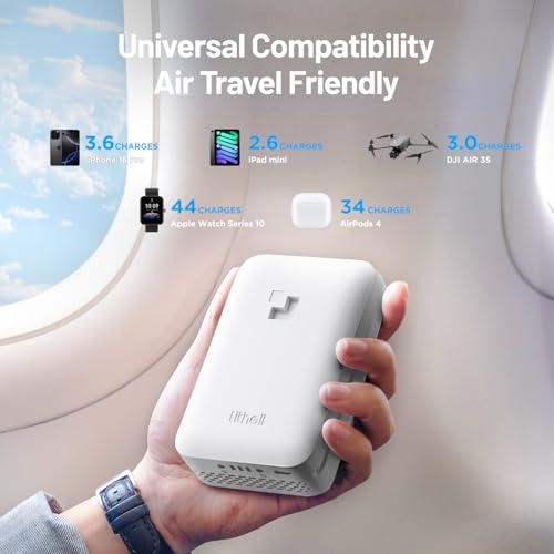 LiTHELi Portable Charger 2 * 2.0Ah Lithium Batteries 45W Max Power Bank, Suit for All U20 Power Tools and Outdoor Power Equipment(2 Packs) - color: WHITE-SE-2.0-DOUBLE