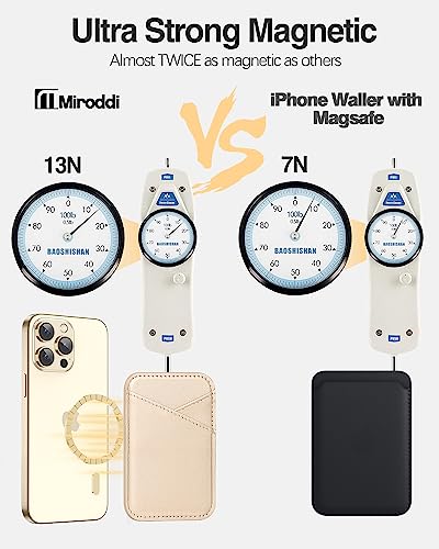 Miroddi for MagSafe Wallet, Ultra-Thin Magnetic Wallet with 2 Card Slots | RFID Blocking, No More Falling, Strongest Magnetic Card Holder for iPhone 17/16/15/14/13/12 Series & Pixel 10 Series, Gold - color: Gold