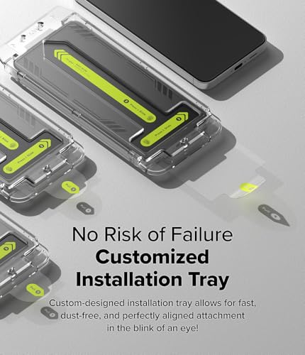 Ringke for Samsung Galaxy S24 FE Screen Protector [Easy Slide, 2 Pack] | Easy Installation with Alignment Tool, Case Friendly Premium 9H Hardness Tempered Glass - size: Galaxy S24 FE