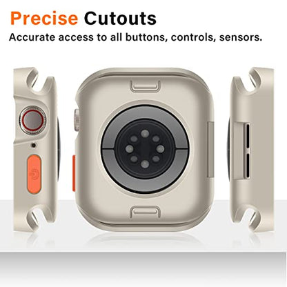 Amizee Rugged Case Compatible with Apple Watch Case Series 9/8/7 41mm SE 3/2/1 Series 6/5/4 40mm, Soft TPU Shockproof Bumper Drop Proof Protective Cover Compatible with iWatch - Starlight - color: Starlight, size: 40mm/41mm