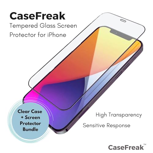 i12pm Bundle Clear Case & Screen Protector, Mag-Safe Compatible with Magnetic Built, Shockproof Full Body Protection, Drop Proof, Non-Yellowing, Anti Fingerprint for iPhone 12 Pro Max (6.5")