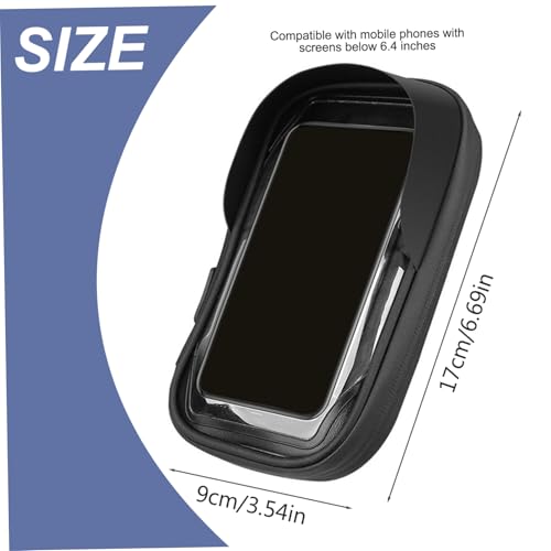 Bike Phone Bag, 3.5x7" Waterproof TPU Bike Phone Holder Bag with 6.4" Touch Screen, 360° Rotatable Zippered Bike Bag with Earphone Hole for Handlebar, Rearview Bike Handlebar Bag Bike Frame Bag Bike