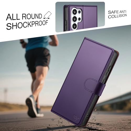 Compatible with Samsung Galaxy S26 Ultra Case Wallet with Card Holder [4 Card Slot] Women Men,RFID Blocking PU Leather Phone Case Flip Protector Cover Credit Card Slot Kickstand,Dark Purple - color: Dark Purple, size: Samsung Galaxy S26 Ultra - 6.9"