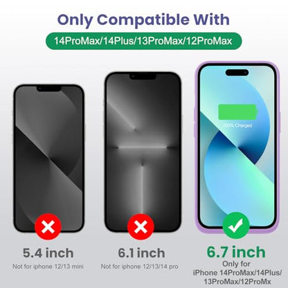 Battery Charging Case for iPhone 12Pro Max/13Pro Max/14Pro Max/14 Plus (6.7 Inch), Powerful 8600mAh Portable Rechargeable Charger Case for iPhone 14ProMax/14Plus/13Promax/12Promax Battery Case-Purple - color: Purple