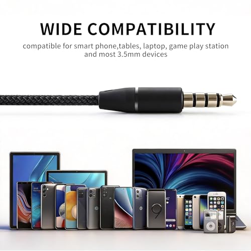 3.5mm Air Tube Headphones – Wired Earbuds with Anti Radiation EMF Free Technology, Noise Cancelling Mic, Volume Control – Zero EMF for Office, Gaming, Travel – In Ear Comfort for Laptop, Smartphone