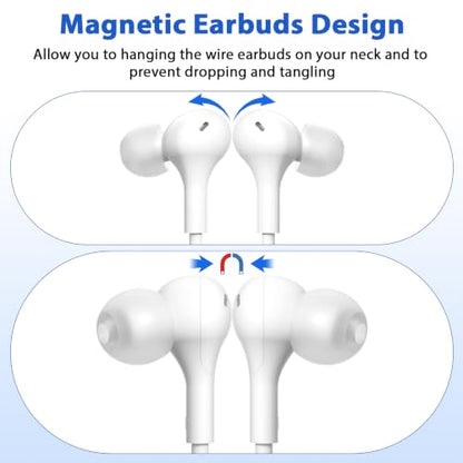 iMangoo for Apple MFi-Certified Lightning Wired Earbuds Headphones with Mic - color: White