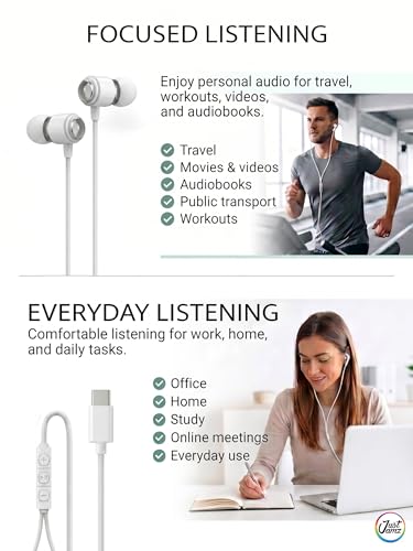 Halo 30-Pack USB C Wired Earbuds with Mic, Type C in-Ear Headphones with Volume Control, Bulk Headphones Compatible with iPhone 17 16 15 Pro Max, iPad, Galaxy S26 S25 S24 S23, Pixel - White - size: 30 Pack