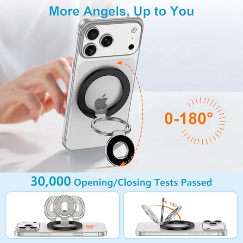 MagSafe Phone Ring Grip, 360° Rotation Magnetic Phone Ring Holder Stand - color: black