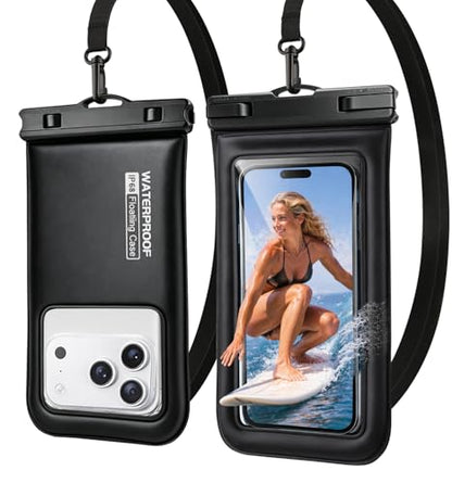 Floating Waterproof Phone Pouch 2 Pack, IP68 Dry bag Case for 6.9" Phones | Waterproof Phone Case,Floats in Water&Touchscreen,Underwater Shooting,Fits iPhone/Samsung,for Snorkeling,Beach,Kayak, Cruise - size: 7.0 inch, 2 Pcs Waterproof Pouch