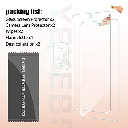 Galaxy A52 HD Clear Tempered Glass Screen Protector + Camera Lens Protectors, [2+2 Pack] [3D Glass] [Anti-Glare] [Bubble-Free] Screen Protector Glass For Samsung Galaxy A52 5G - size: Galaxy A52