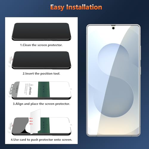 [3 Pack] for Samsung Galaxy S25 Screen Protector Flexible TPU [Not Glass], Fingerprint Unlock, Easy Installation, Case Friendly, Bubble Free - size: Galaxy S25