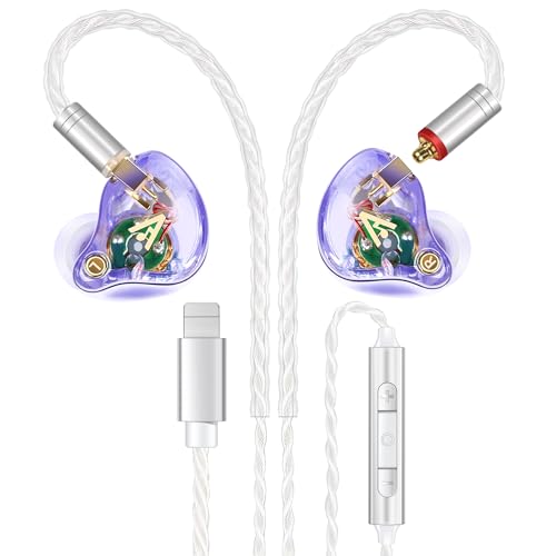 Audiovance Vibes 202ML HiFi Wired Earbuds for iPhone 14/13/12/11/X, Pro Max - color: A-Light Purple