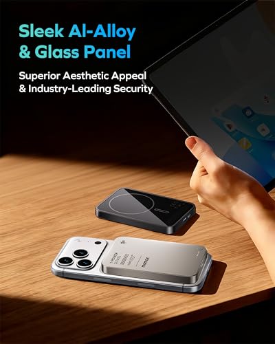 MOMAX (2026 NEW) Q.Pass Portable Charger, 10000mAh Slim Power Bank Qi2 Certified 15W Ultra-Fast Magnetic Battery Pack for iPhone Air/17Pro Max/17Pro/16/15/14/13/12 (No Lightning)