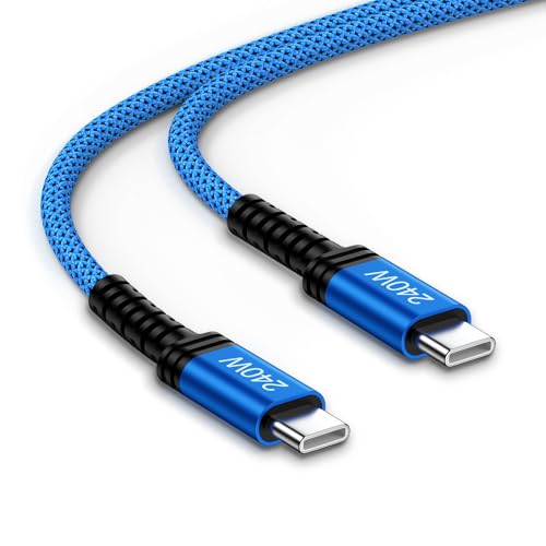 10 FT Long USB C Cable Fast Charging for iPhone 17 Air 17 Pro 17 Pro Max 17 16 Plus 16 Pro 16 Pro Max 16E 15 Pro 15 Plus 15 Pro Max,240w USBC to USBC Cord iPhone 17 Pro Cord Android Phone Woven Cable - color: Blue, size: 10ft USB C Cable